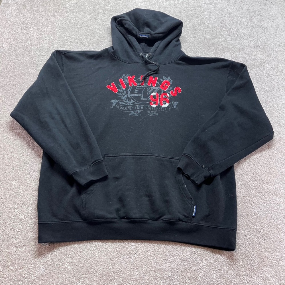 CI Sport Hoodie Mens‎ XL Black Grand View University Vikings 96 Sweatshirt